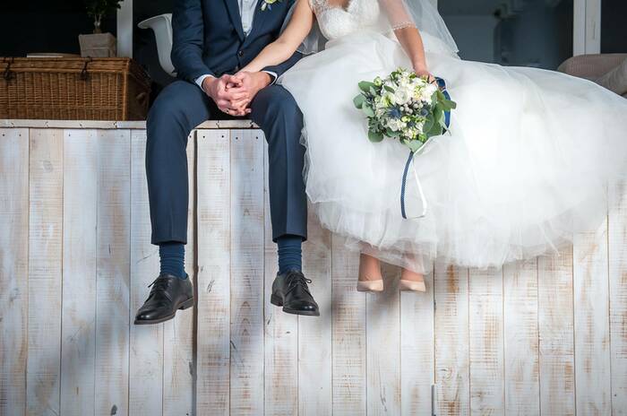 wedding couple at wedding