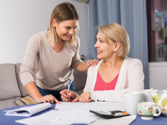 daughter help mother in debt