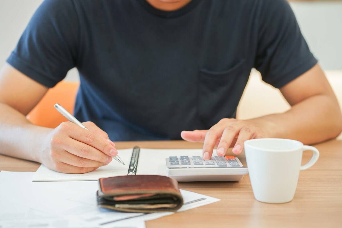 person researching self employed loan